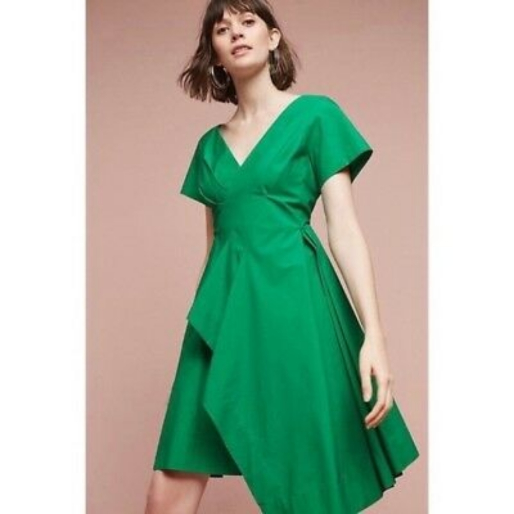 Anthropologie Maeve Seamed Poplin Dress Size 8